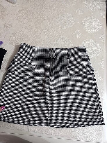 l Beden Kazayagı desenli mini etek