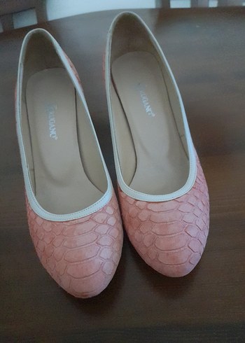 Pembe Yılan Desenli Topuklu Kadın Ayakkabı - Görsel 7