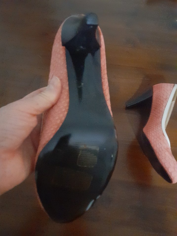 Pembe Yılan Desenli Topuklu Kadın Ayakkabı - Görsel 3