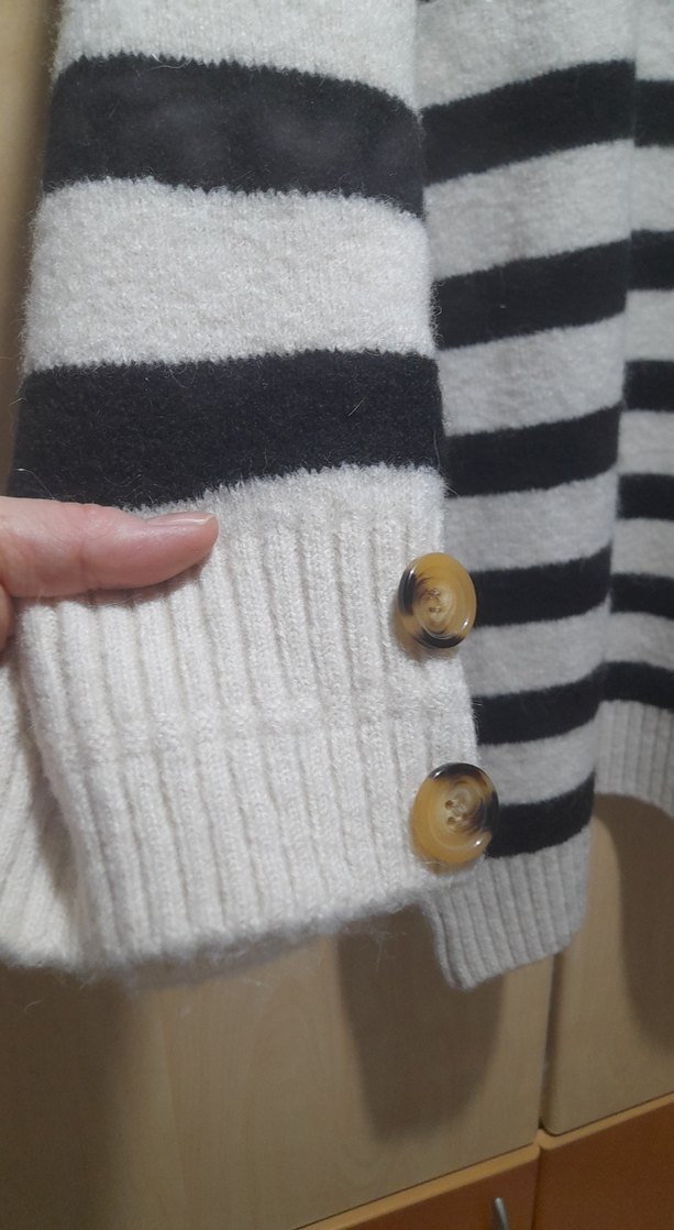 çizgilii Yüksek Yakalı Kadın yün Kazak elbise - Görsel 4