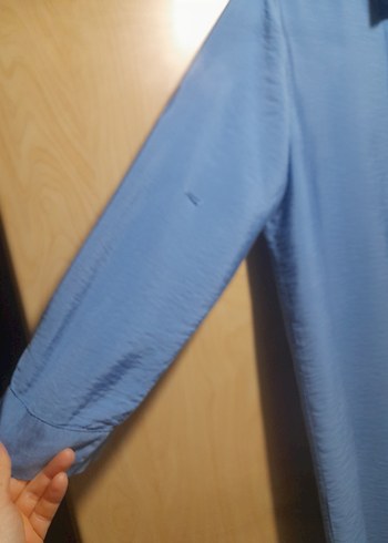 Uzun Kollu Mavi  Salaş Tunik - Görsel 6