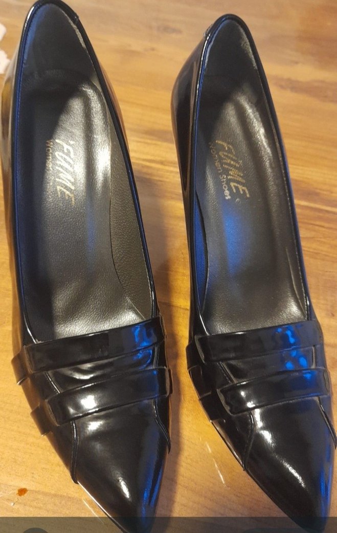 Siyah Parlak Pliseli Stiletto - Görsel 3