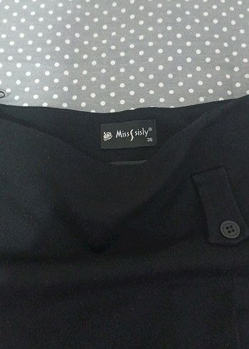 Düğmeli Siyah Midi Hamile Eteği - Görsel 7