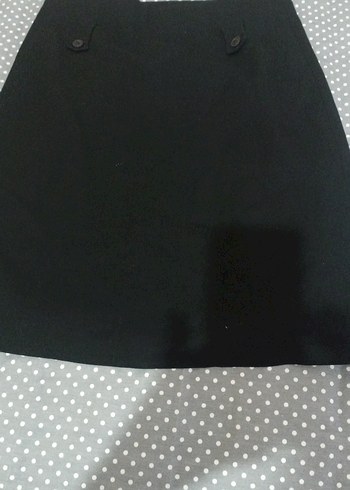 Düğmeli Siyah Midi Hamile Eteği - Görsel 3