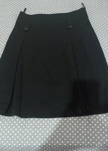 Düğmeli Siyah Midi Hamile Eteği - Görsel 4