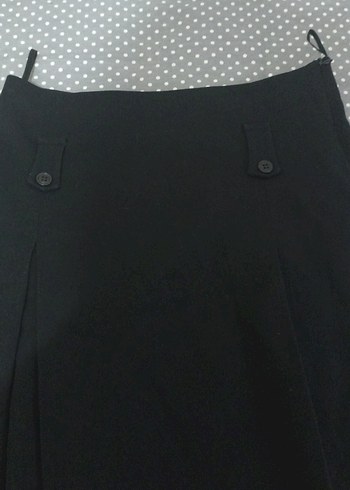 Düğmeli Siyah Midi Hamile Eteği - Görsel 6