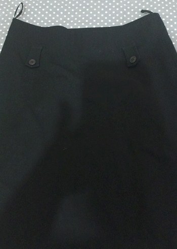 Düğmeli Siyah Midi Hamile Eteği - Görsel 2