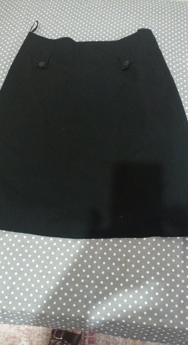 Düğmeli Siyah Midi Hamile Eteği - Görsel 3