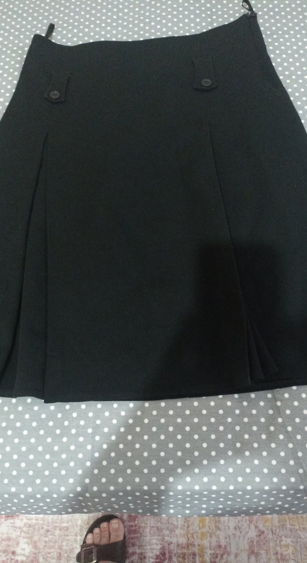 Düğmeli Siyah Midi Hamile Eteği - Görsel 5