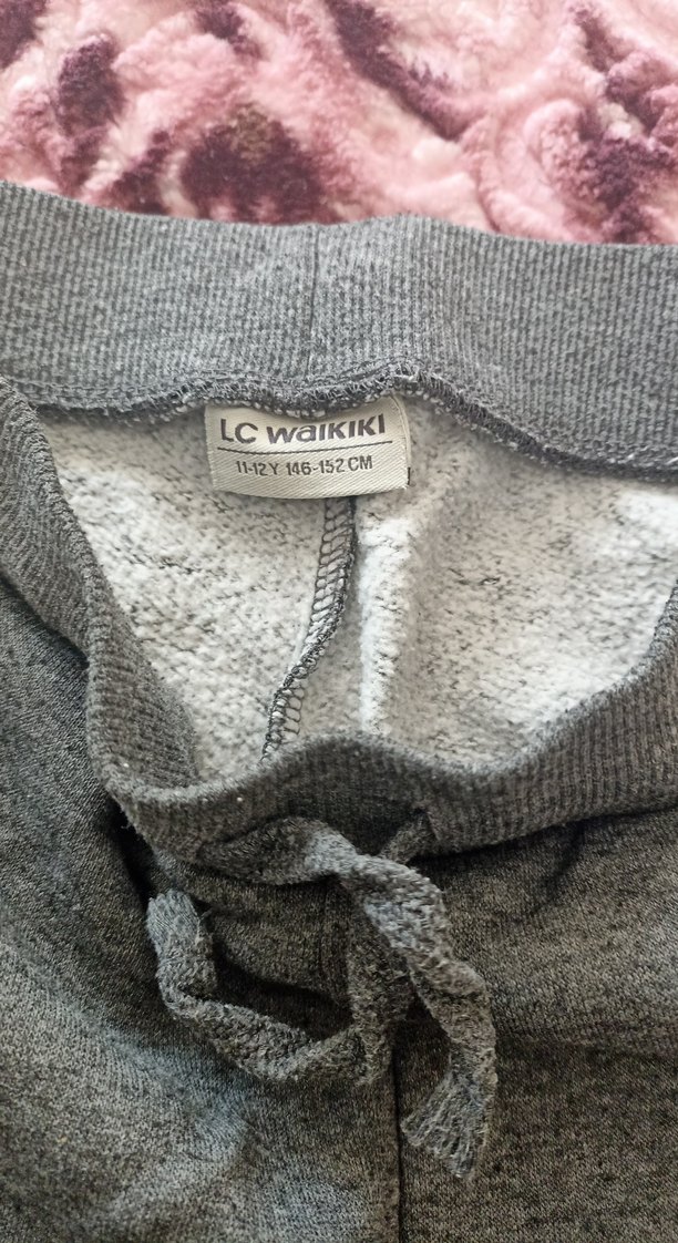 Gri Kadın Bol Kesim Kemerli Eşofman Altı - Görsel 3