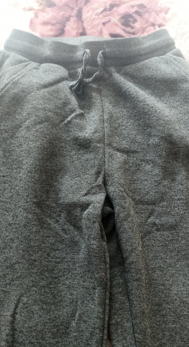 Gri Kadın Bol Kesim Kemerli Eşofman Altı - Görsel 2