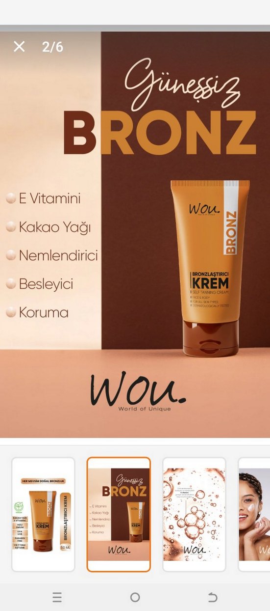 WOU Bronzlaştırıcı ve Nemlendirici Krem 50ml - Görsel 3