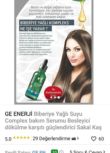 Biberiyeli sac serumu