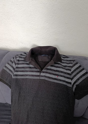 Gri Kısa Kollu Polo Yaka Erkek Tişört - Görsel 2