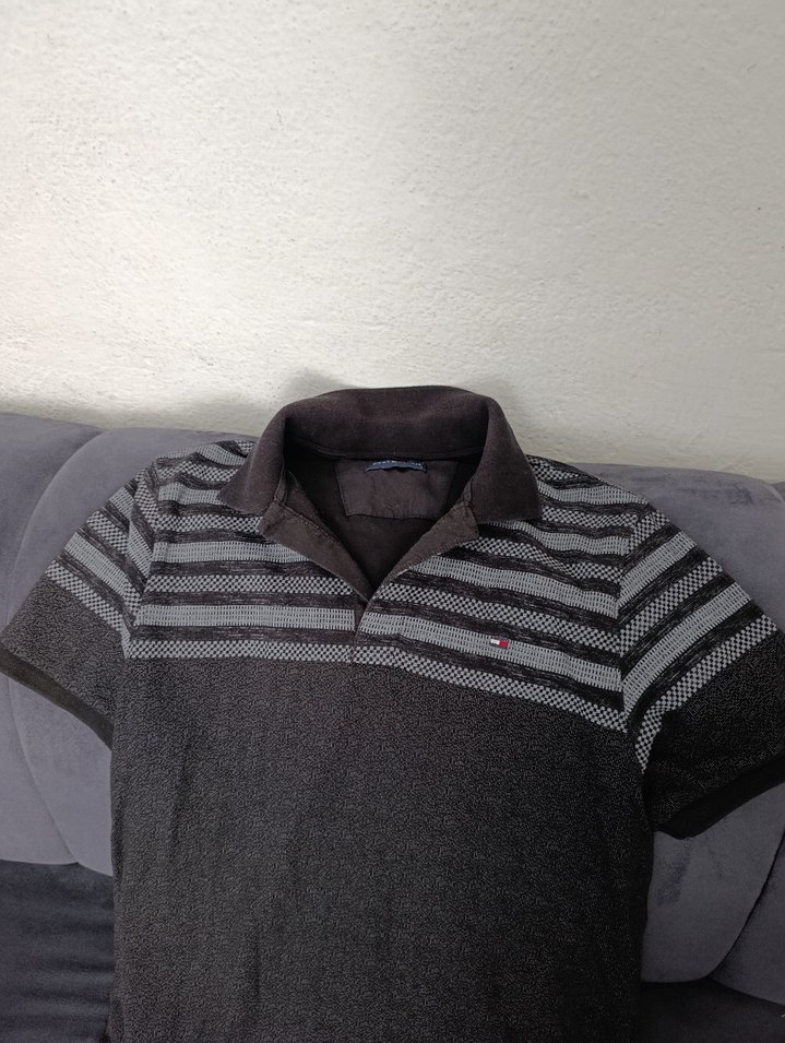 Gri Kısa Kollu Polo Yaka Erkek Tişört - Görsel 2