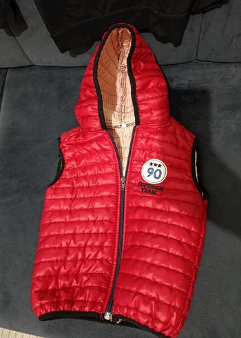 Kaplan Baskılı Gri Sweatshirt ve Kırmızı Yelek - Görsel 3