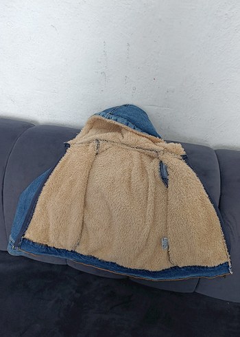 Kapüşonlu Nakışlı Erkek Çocuk Kot Ceket - Görsel 3