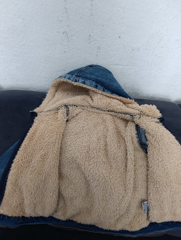 Kapüşonlu Nakışlı Erkek Çocuk Kot Ceket - Görsel 4