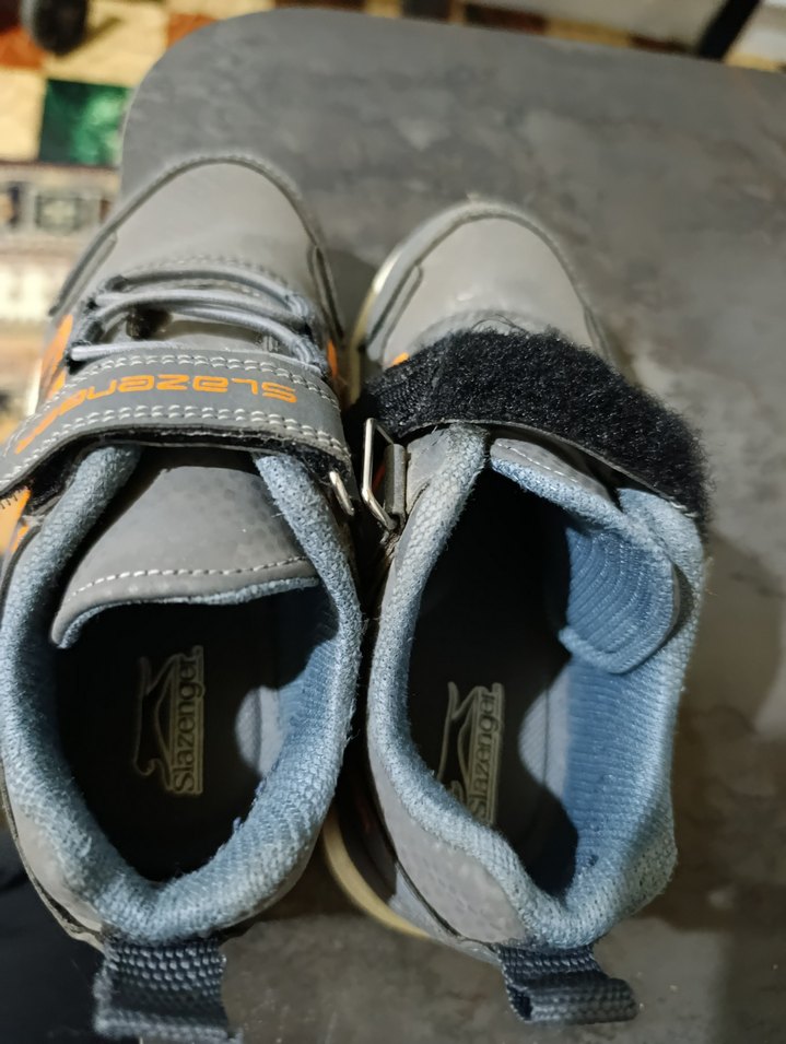 Gri Erkek Çocuk Spor Ayakkabı Velcro - Görsel 3