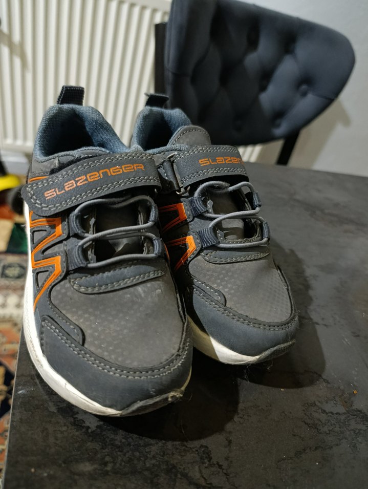 Gri Erkek Çocuk Spor Ayakkabı Velcro - Görsel 4