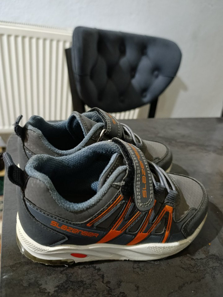 Gri Erkek Çocuk Spor Ayakkabı Velcro - Görsel 5