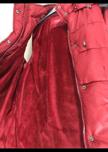 s Beden Bordo Kapüşonlu Fermuarlı Kadın Yelek