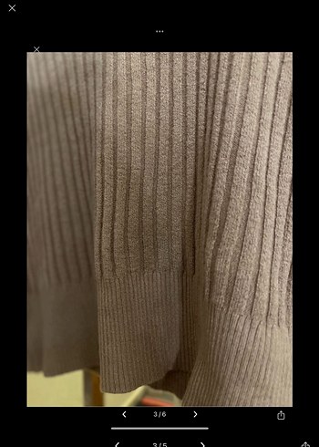 Bej V Yakalı Kadın Triko Kazak - Görsel 3