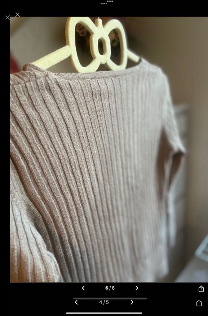 Bej V Yakalı Kadın Triko Kazak - Görsel 4