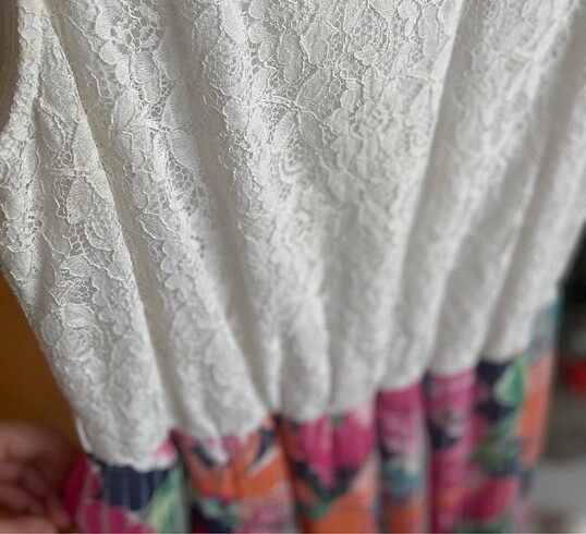 Şifon Etekli Dantel Elbise - Görsel 6