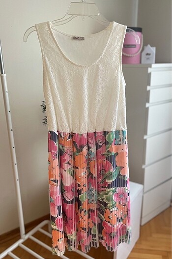 Şifon Etekli Dantel Elbise - Görsel 11