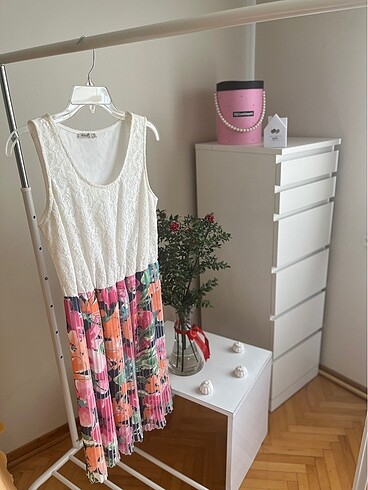 Şifon Etekli Dantel Elbise - Görsel 10