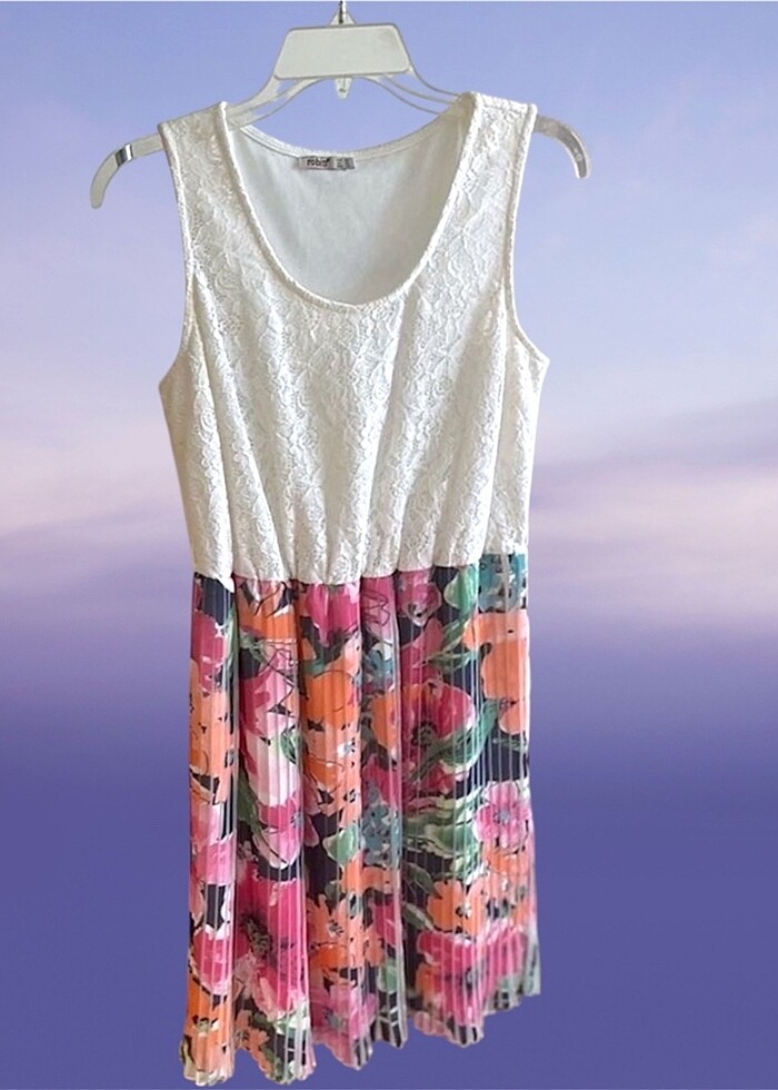 Şifon Etekli Dantel Elbise - Görsel 2