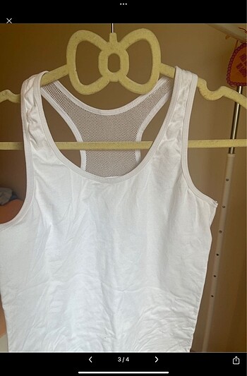 Beyaz Likralı Body Atlet - Görsel 3