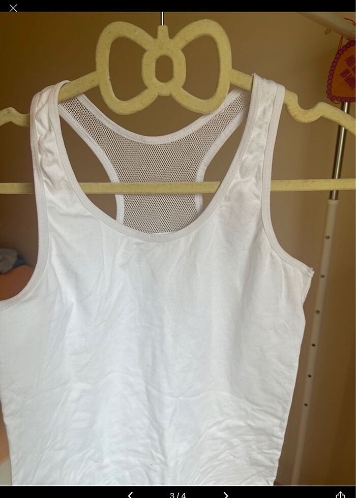 Beyaz Likralı Body Atlet - Görsel 3