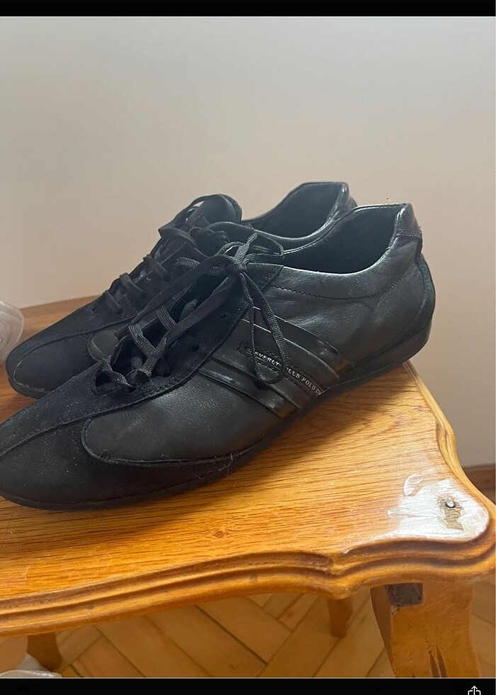 Beverly Hills Siyah Deri Spor Ayakkabı - Görsel 3