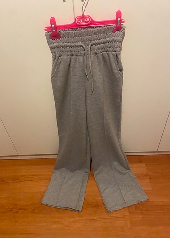 Gri Beli Bağlamalı Rahat Kadın Eşofman