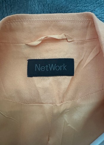 Turuncu Düğmeli Kadın Midi Blazer Ceket - Görsel 3