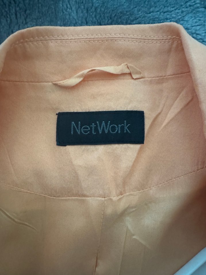 Turuncu Düğmeli Kadın Midi Blazer Ceket - Görsel 3