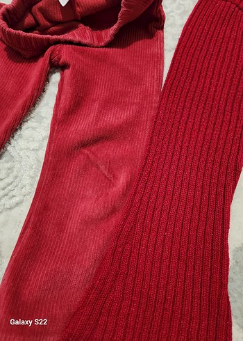 Kız Çocuk Kırmızı Triko Tayt - Görsel 5