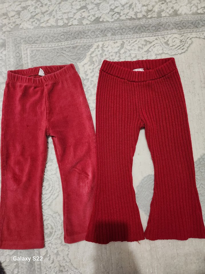 Kız Çocuk Kırmızı Triko Tayt - Görsel 2