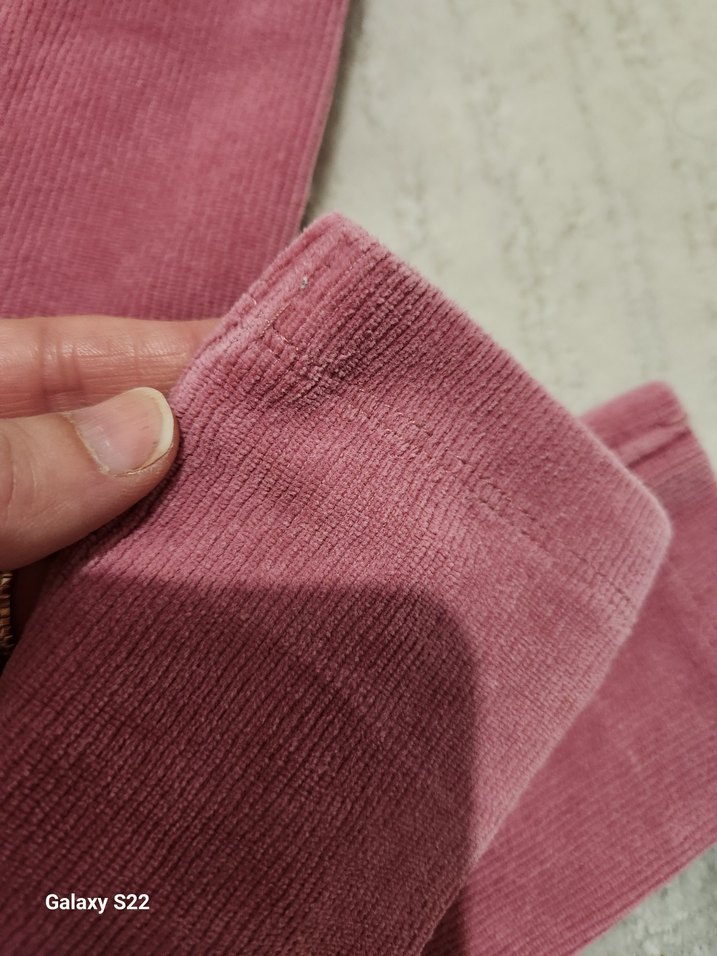 Kız Çocuk Pembe Sıkı Fit Kadife Tayt - Görsel 2