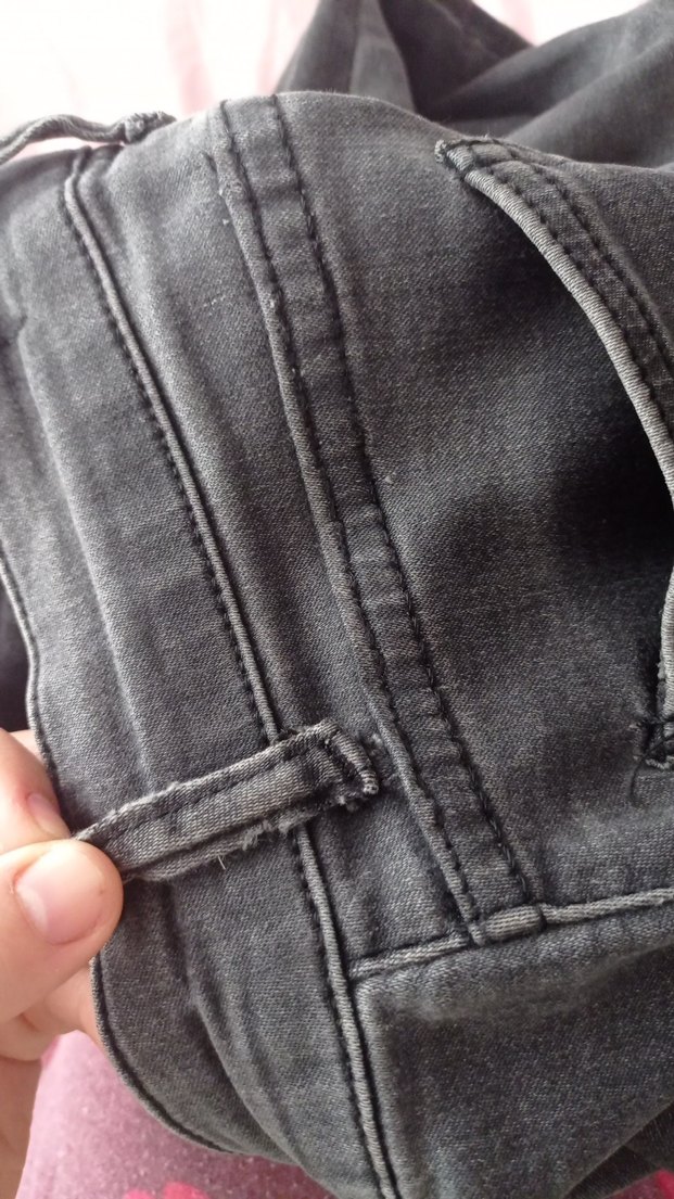 Düğmeli Gri Kadın Midi Boy Kot Pantolon - Görsel 4