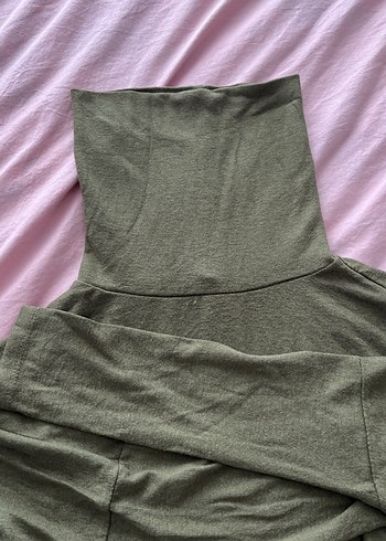 Kadın Haki Boğazlı Salaş Triko - Görsel 2