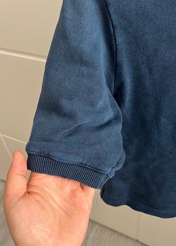 Lacivert Denim Kısa Kollu Tişört - Görsel 2