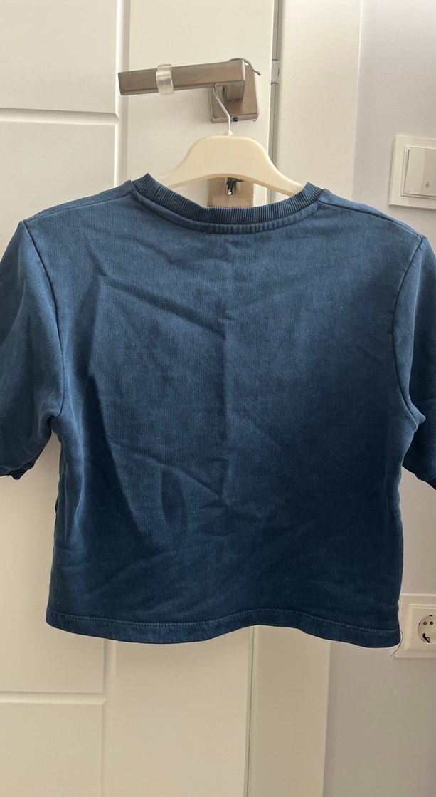 Lacivert Denim Kısa Kollu Tişört - Görsel 3