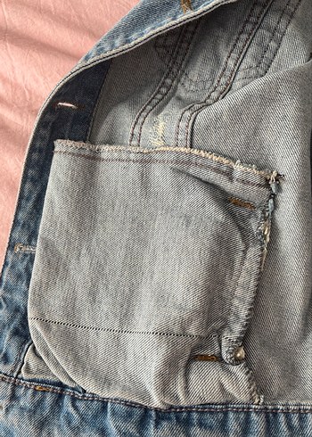 Düğmeli Mavi Kadın Denim Ceket - Görsel 6