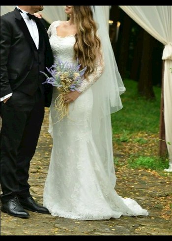 çıkartılabilir etekli balık model gelinlik - Görsel 2