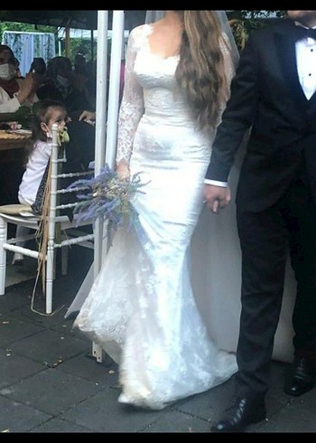 çıkartılabilir etekli balık model gelinlik - Görsel 4