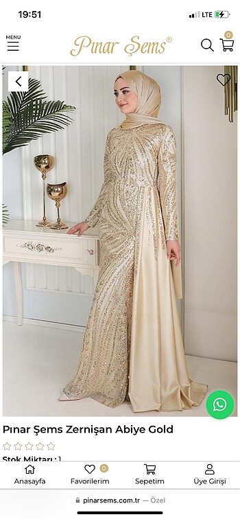 Pınar şems gold abiye