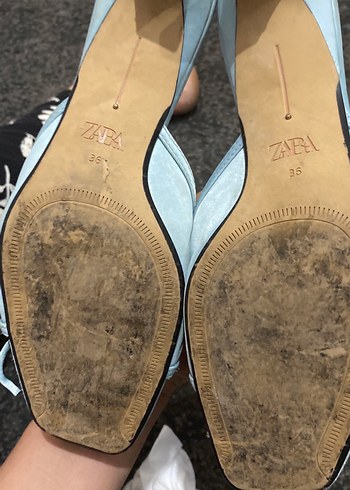 Zara Zara Mavi Süet Kadın Terlik